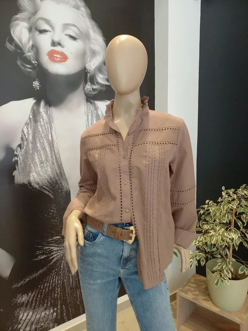 Camisa Poplin Puntillas