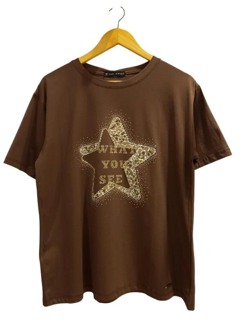 Remera Algodón Estampa Bordada