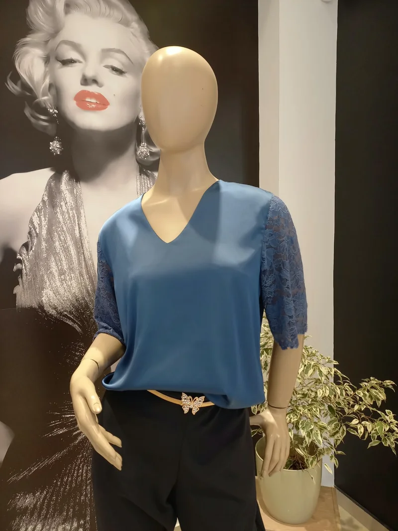 Blusa Mangas Encaje