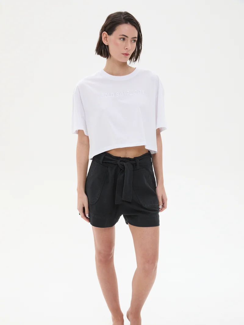 Short de Gabardina con Lazo