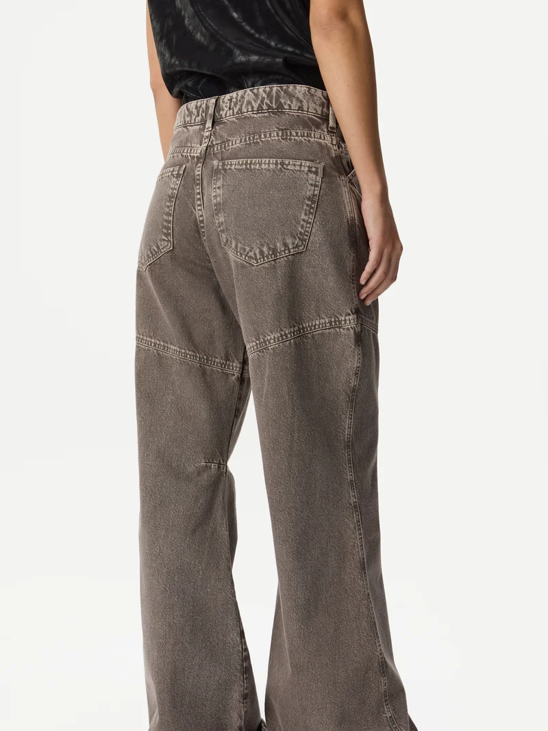 Jean Wide Leg Low con Recorte