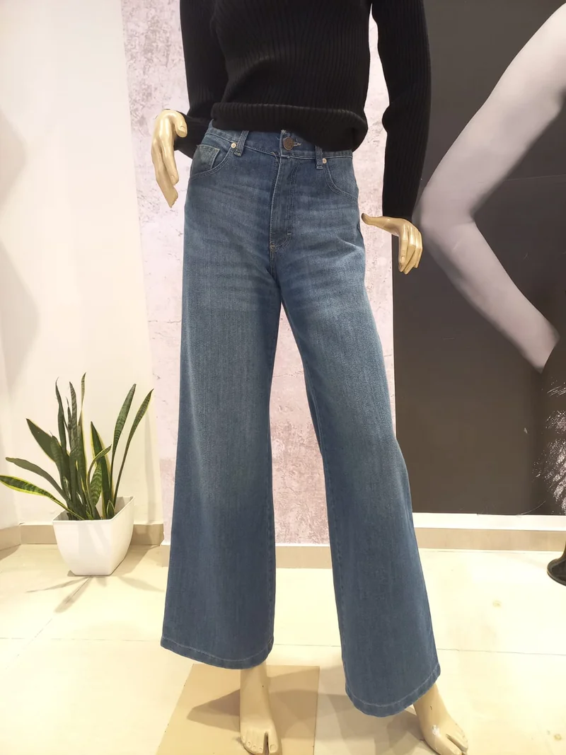 Jean Wide Leg Azul Medio