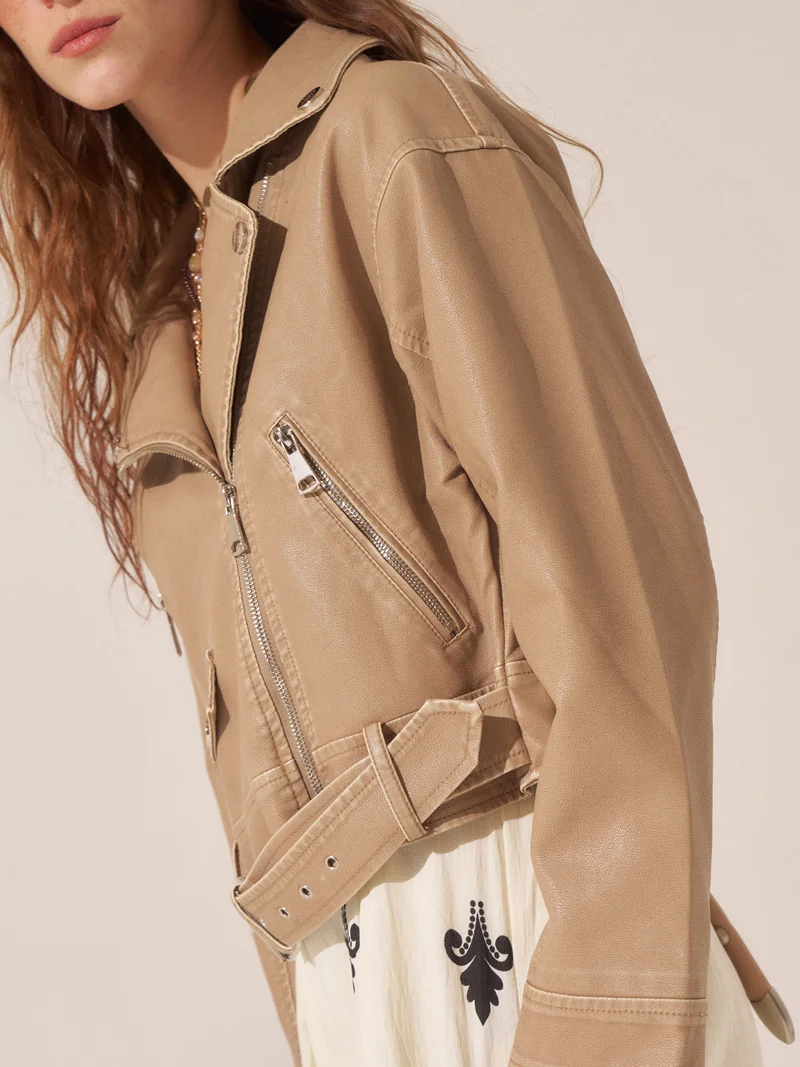 Campera PU Biker Oversize