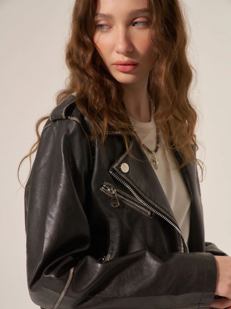 Campera de PU Efecto Gastado Mia