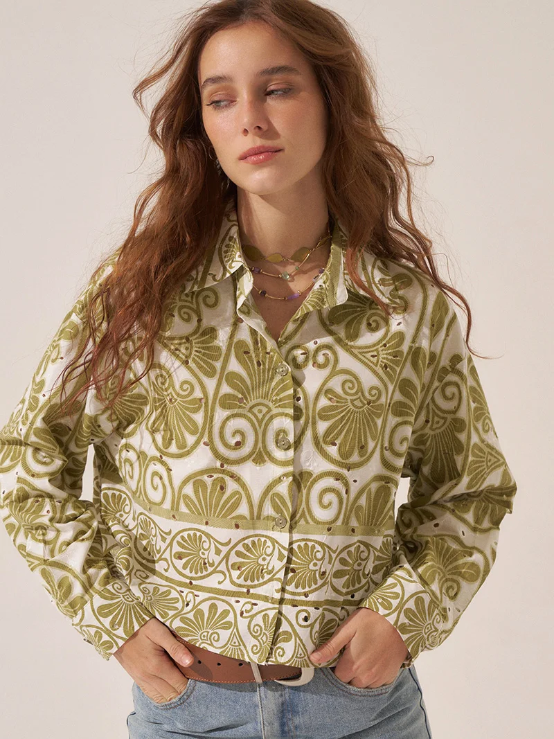 Camisa Manga Larga Broderie
