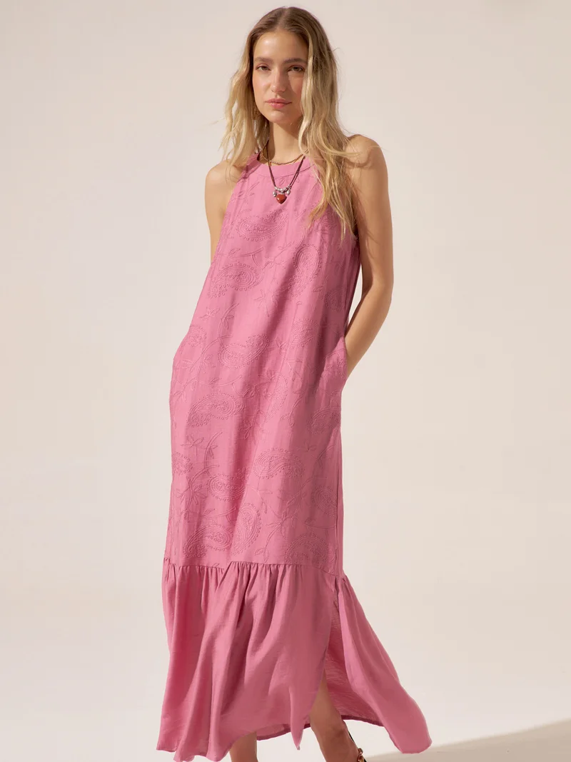Vestido Largo con Bordado