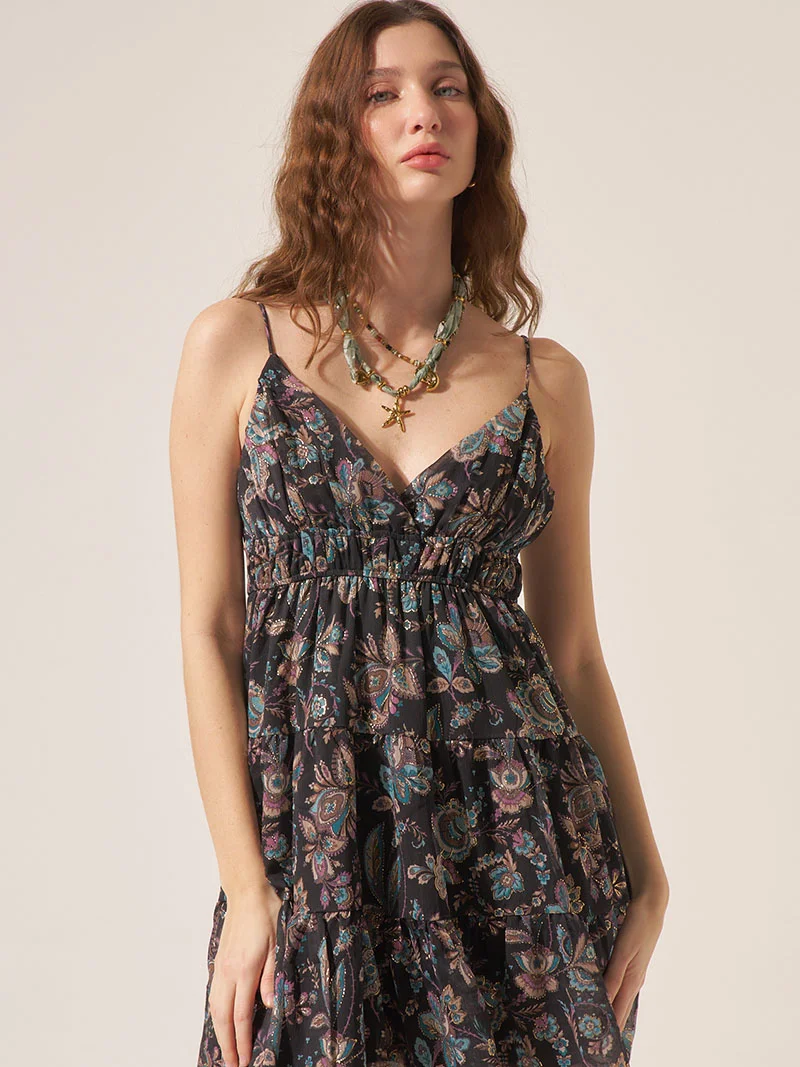 Vestido de Gasa Estampado Venus