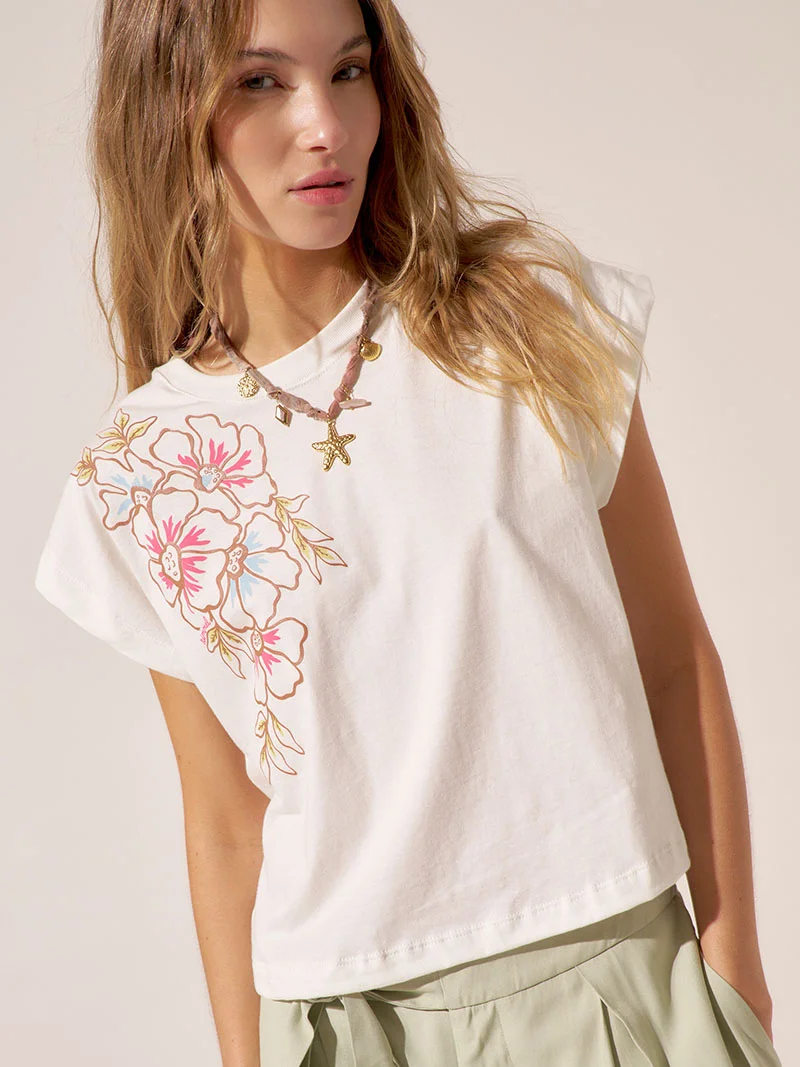Remera Estampa Flores Sezer