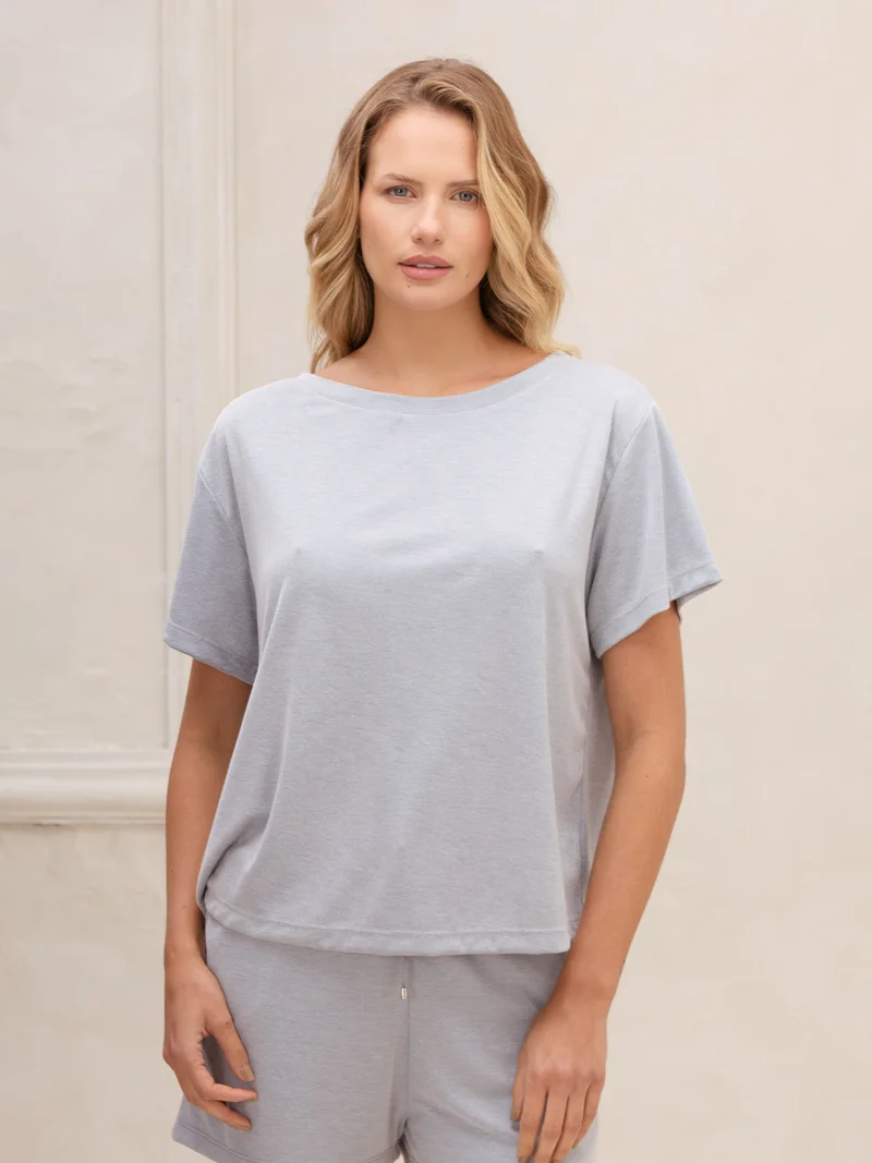 Remera de Jersey Cuello Bote