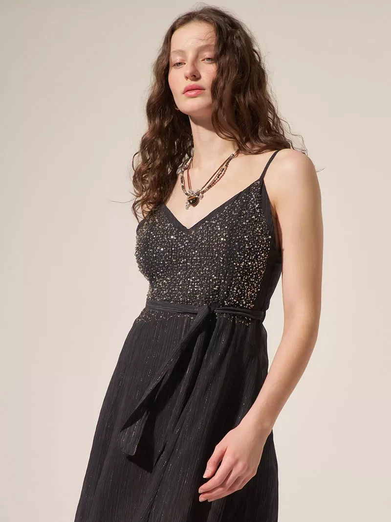 Vestido Gasa Con Bordado Ixia
