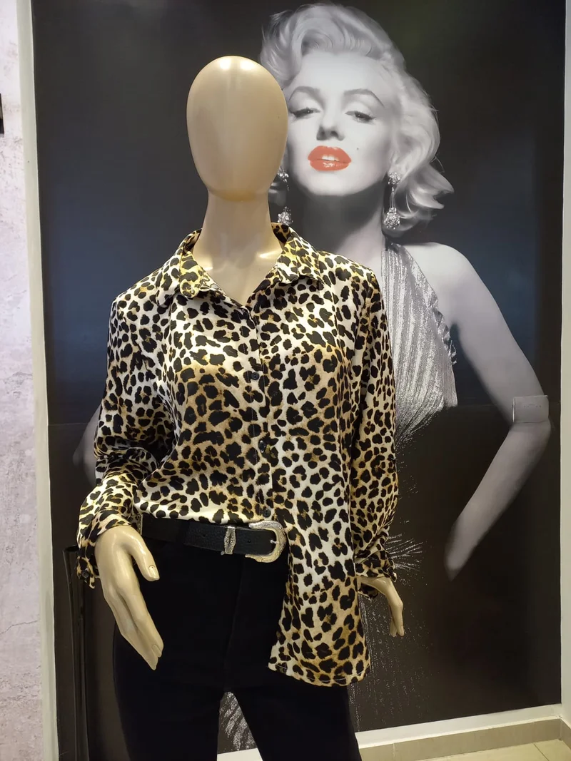 Camisa Satén Animal Print