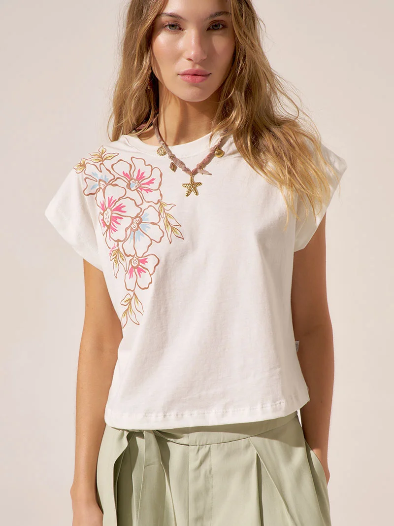 Remera Estampa Flores Sezer