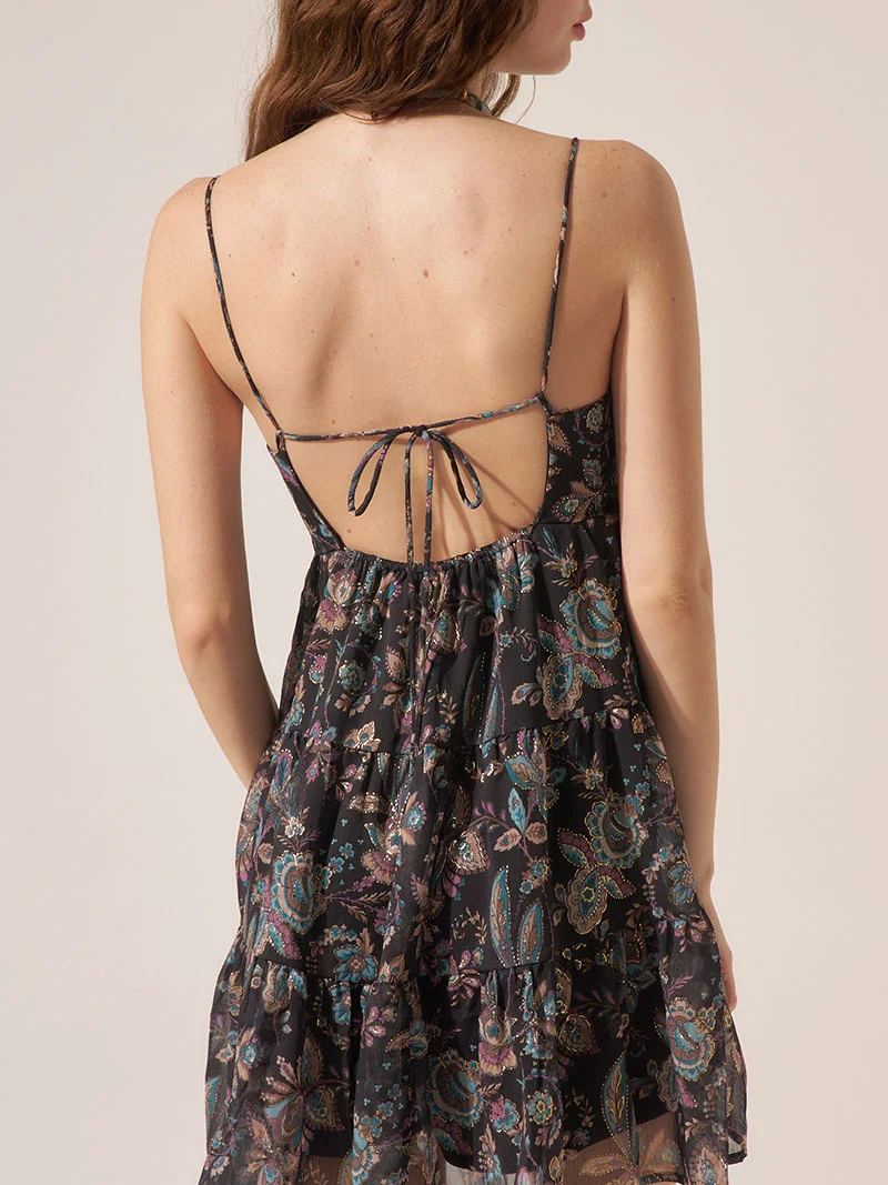 Vestido de Gasa Estampado Venus