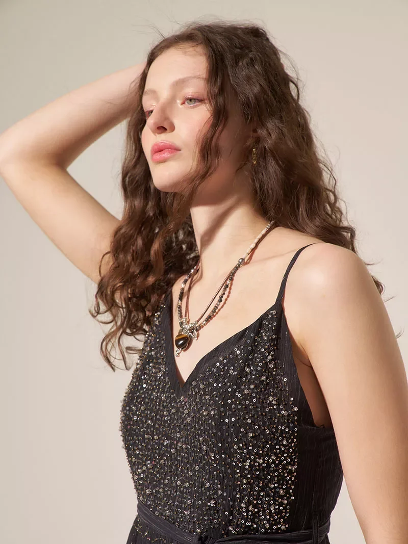 Vestido Gasa Con Bordado Ixia